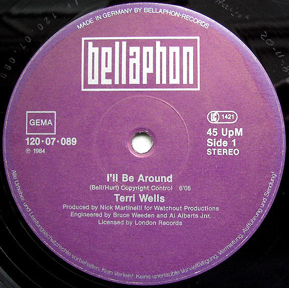 Terri Wells : I'll Be Around (12")