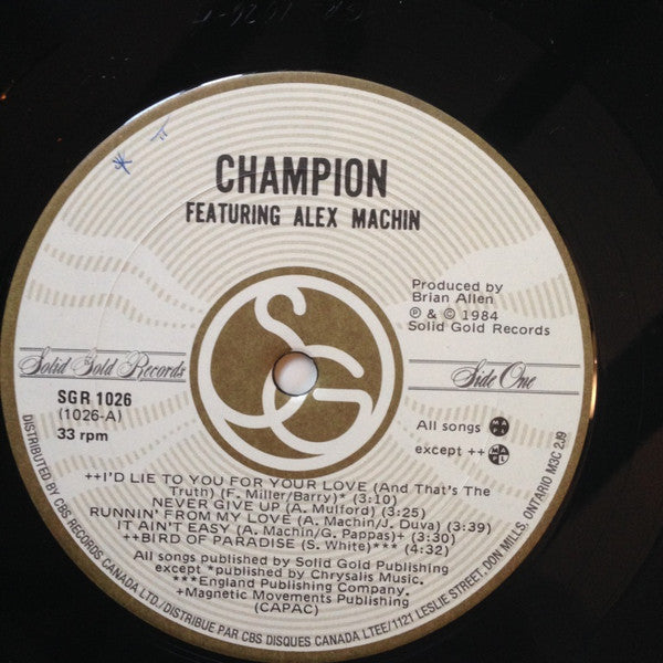 Champion (4) Featuring Alex Machin : Champion Featuring Alex Machin (LP, Album)