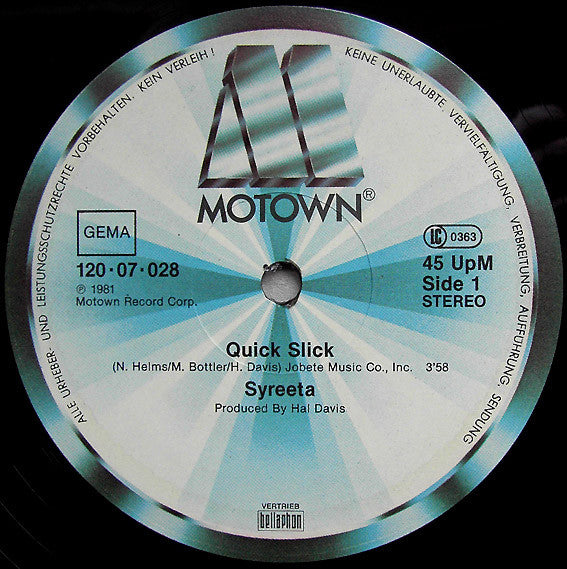 Syreeta : Quick Slick (12", Maxi)