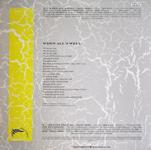 Everything But The Girl : When All's Well (12")