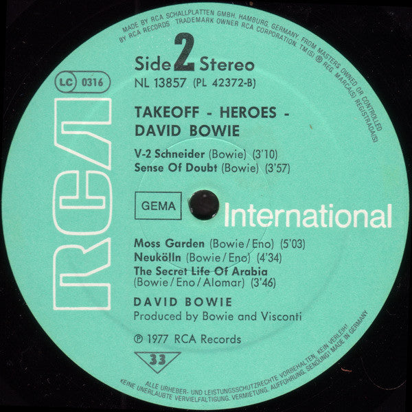 David Bowie : "Heroes" (LP, Album, RE)
