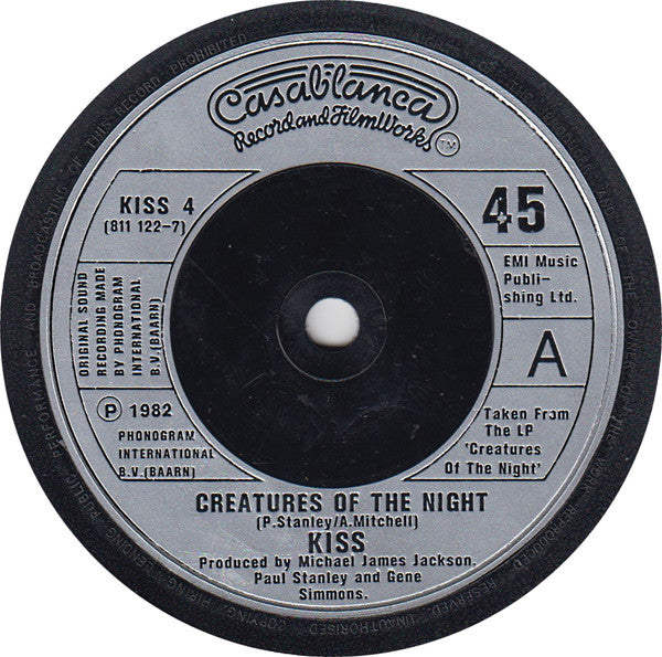 Kiss : Creatures Of The Night (7", Single)