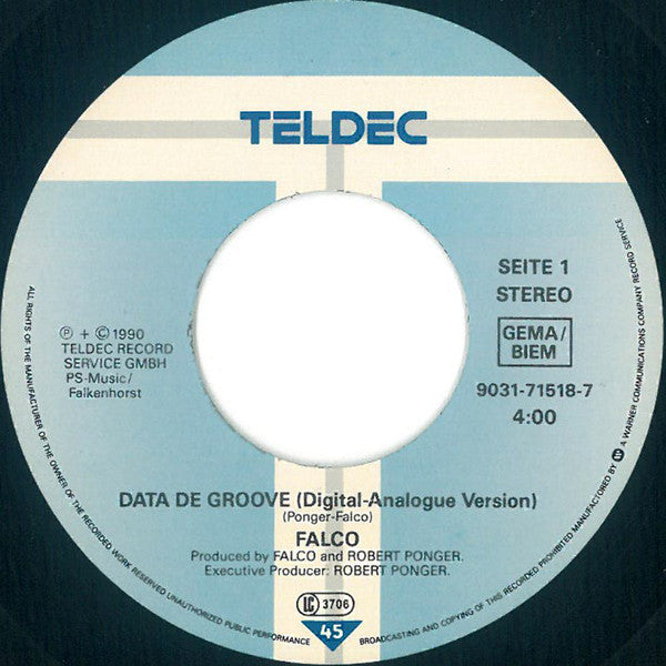 Falco : Data De Groove (7", Single, Big)