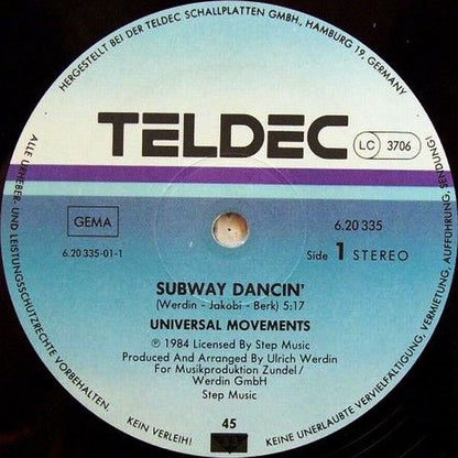 Universal Movements : Subway Dancin' (12", Maxi)