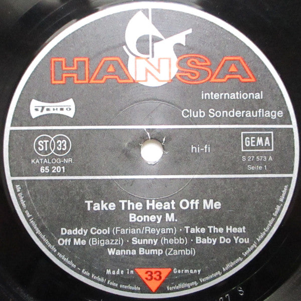 Boney M. : Take The Heat Off Me (LP, Album, Club)