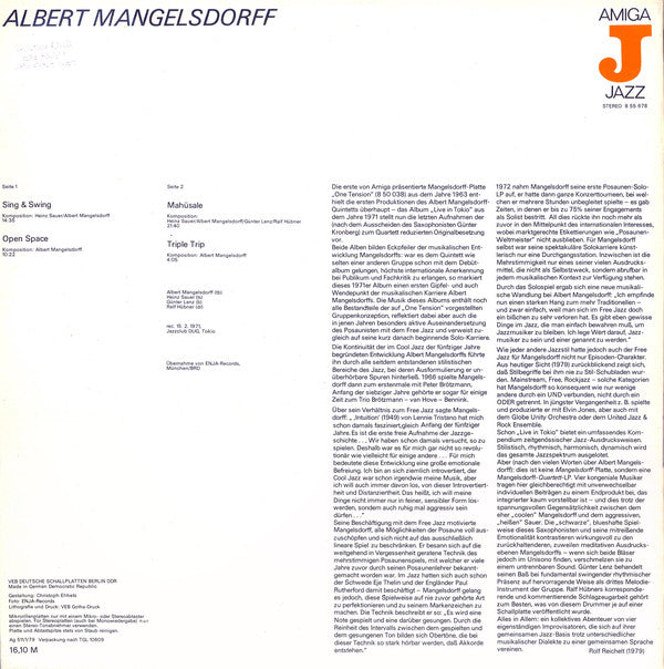 Albert Mangelsdorff : Albert Mangelsdorff (LP, Album, RE, Red)