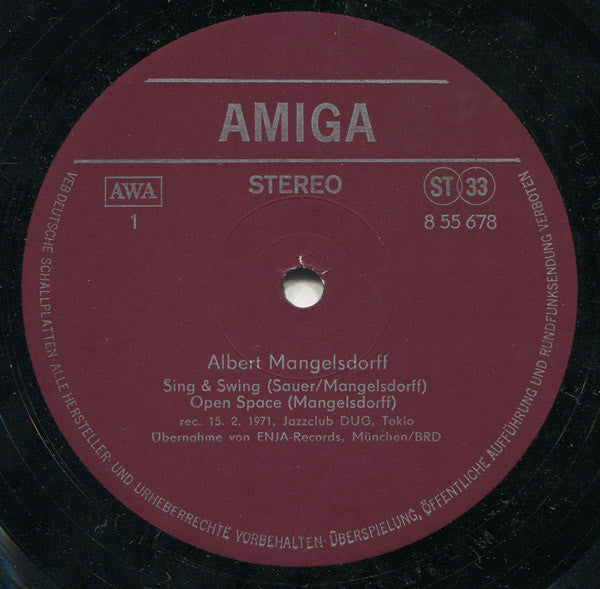 Albert Mangelsdorff : Albert Mangelsdorff (LP, Album, RE, Red)
