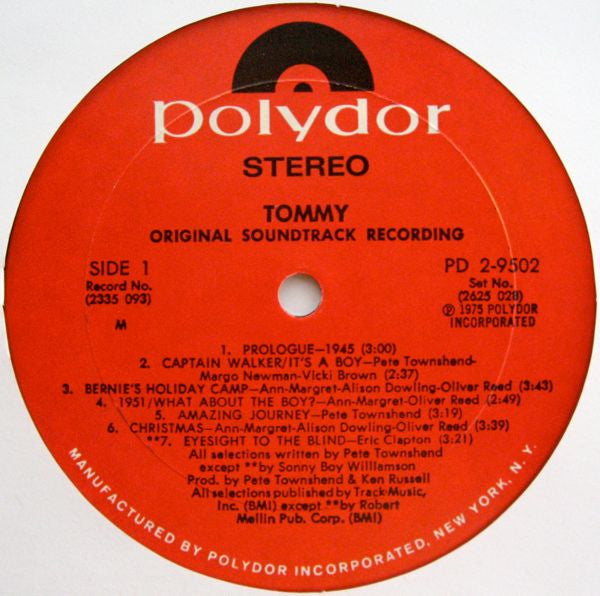 Various : Tommy (Original Soundtrack Recording) (2xLP, Album, Mon)