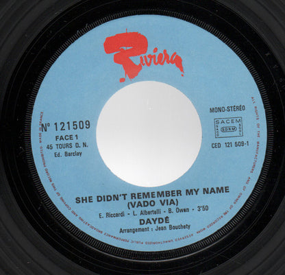 Dayde* : She Didn't Remember My Name (7", Single)