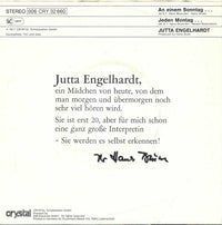Jutta Engelhardt : An Einem Sonntag Im Sommer (7", Single)