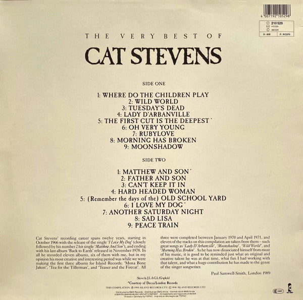 Cat Stevens : The Very Best Of Cat Stevens (LP, Comp)