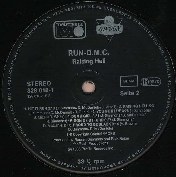 Run DMC* : Raising Hell (LP, Album, Gre)