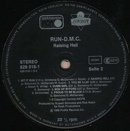 Run DMC* : Raising Hell (LP, Album, Gre)