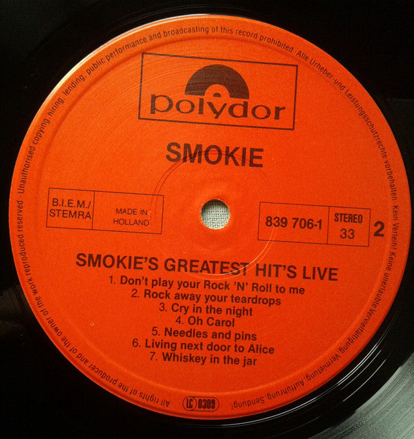 Smokie : Greatest Hits Live (LP, Album)