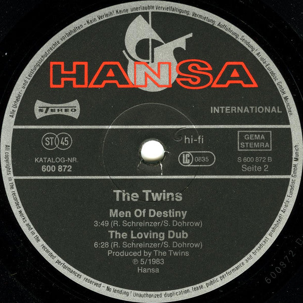 The Twins : Not The Loving Kind / Men Of Destiny / The Loving Dub (12", Single)