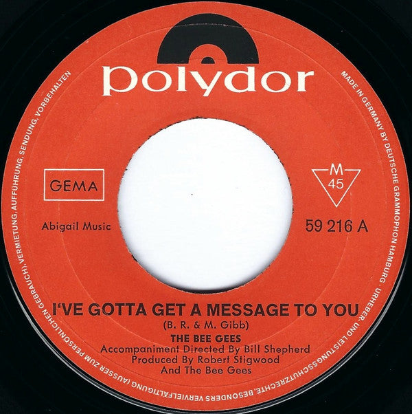 Bee Gees : I've Gotta Get A Message To You / Kitty Can (7", Single, Mono)