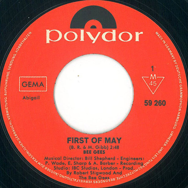 Bee Gees : First Of May (7", Single, Mono)