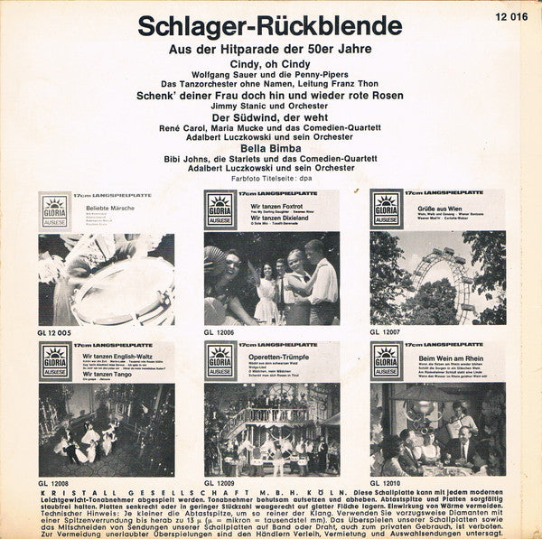 Various : Schlager-Rückblende (Aus Der Hitparade Der 50er Jahre) (7", EP)