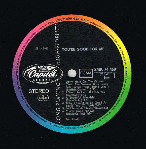 Lou Rawls : You're Good For Me (LP, Album)