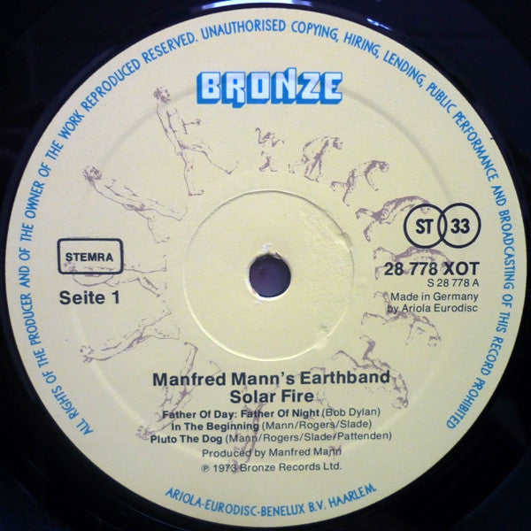 Manfred Mann's Earth Band : Solar Fire (LP, Album, RE, Gat)