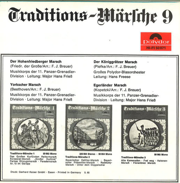 Various : Traditions-Märsche 9 (7", EP, Mono)