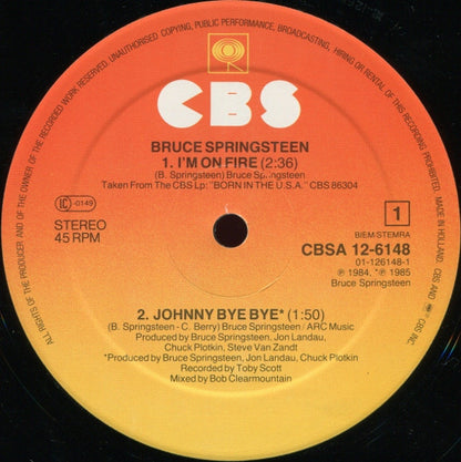 Bruce Springsteen : I'm On Fire (12", Maxi)