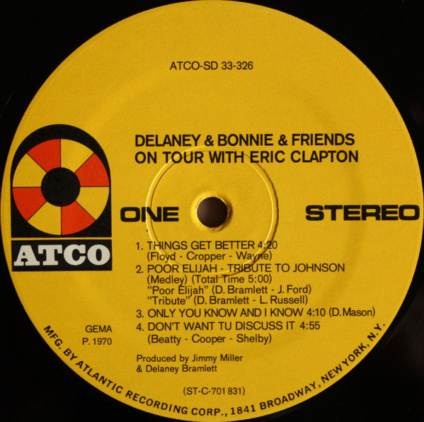 Delaney & Bonnie & Friends With Eric Clapton : On Tour (LP, Album)