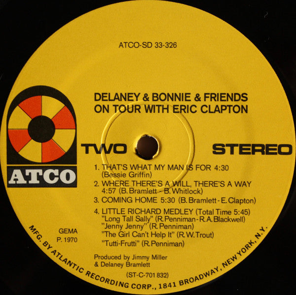 Delaney & Bonnie & Friends With Eric Clapton : On Tour (LP, Album)