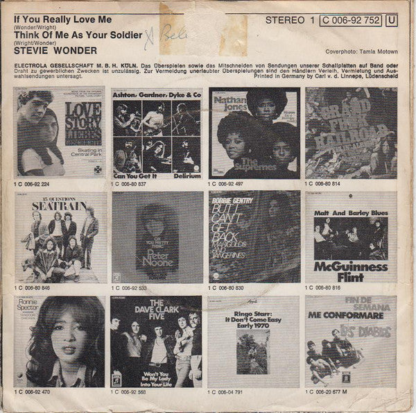 Stevie Wonder : If You Really Love Me (7", Single)