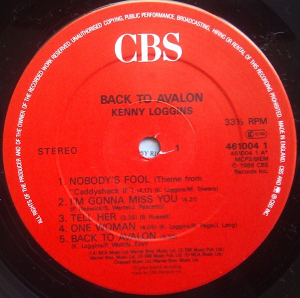 Kenny Loggins : Back To Avalon (LP, Album)