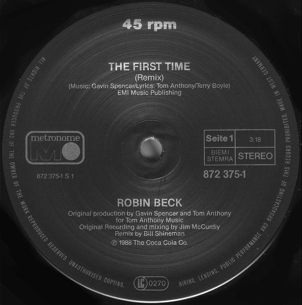 Robin Beck : First Time (12", Maxi)