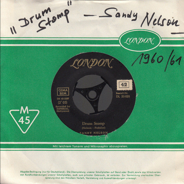 Sandy Nelson : Drummin' Up A Storm / Drum Stomp (7")