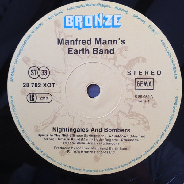 Manfred Mann's Earth Band : Nightingales & Bombers (LP, Album, RE)