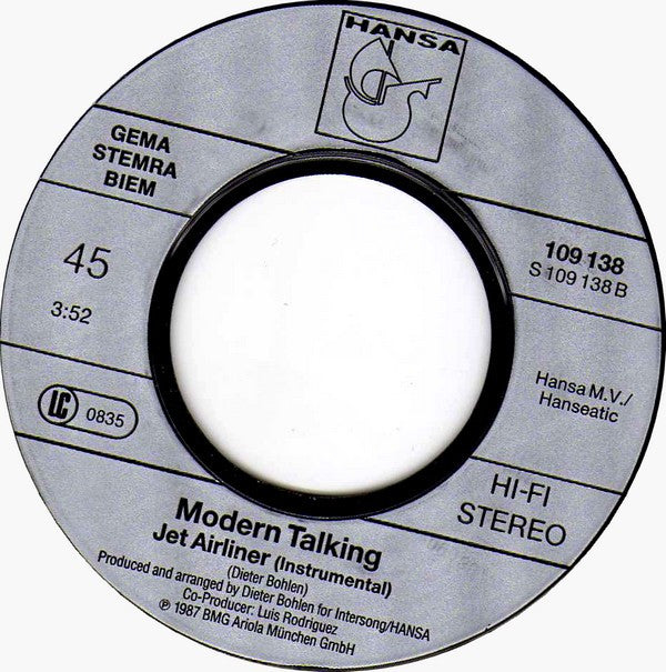 Modern Talking : Jet Airliner (7", Single)