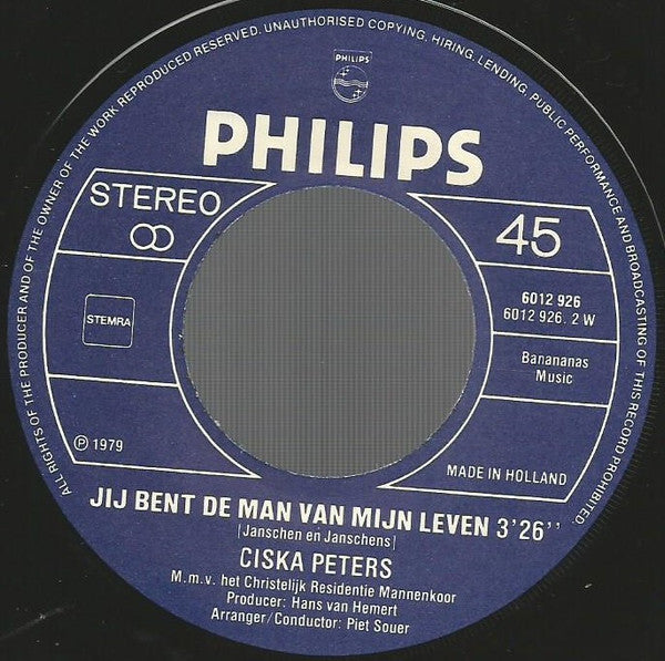 Ciska Peters m.m.v. Christelijk Residentie Mannenkoor : Er Is Nog Liefde (7", Single)