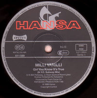 Milli Vanilli : Girl You Know It's True (N.Y.C. Subway Mix) (12", Maxi)