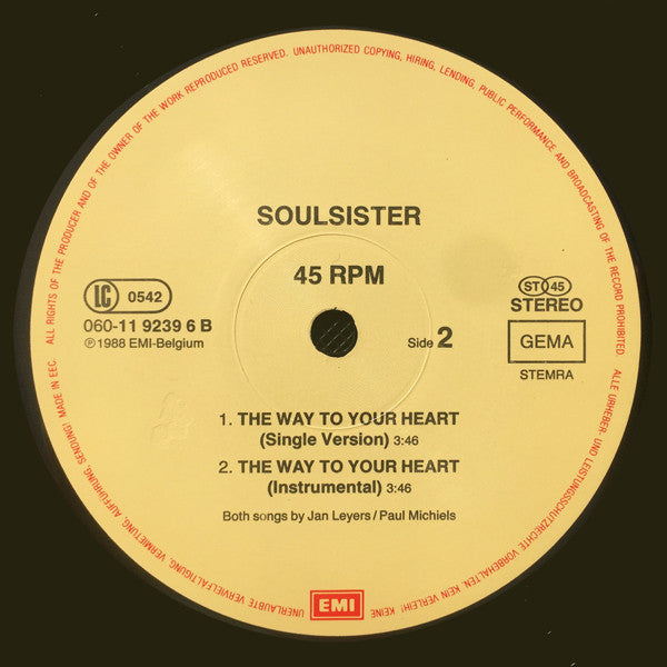 Soulsister : The Way To Your Heart (12", Maxi)