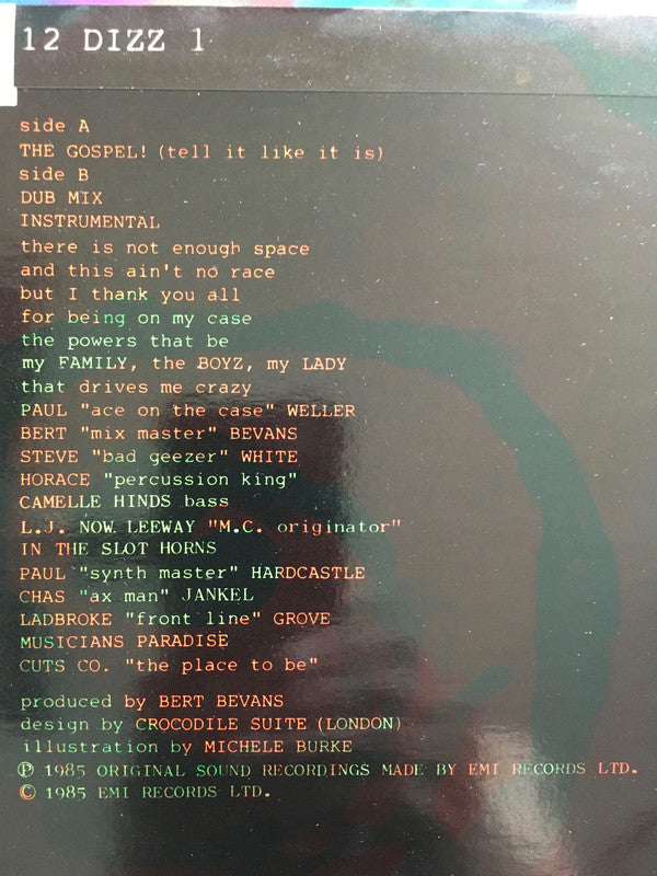 Dizzi Heights : The Gospel! (Tell It Like It Is) (12")