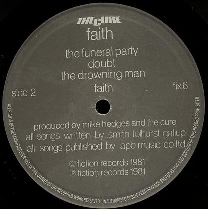 The Cure : Faith (LP, Album, Whi)