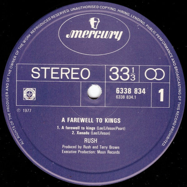 Rush : A Farewell To Kings (LP, Album, RE, Gat)