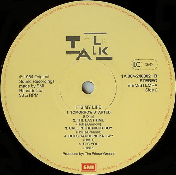 Talk Talk : It's My Life (LP, Album, Bla)