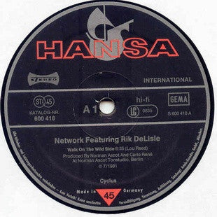 Network (9) Featuring Rik DeLisle : Space Survivor / Walk On The Wild Side (12", Single)