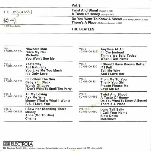 The Beatles : Die Grössten Vier Vol. 9 (7", EP, Mono)