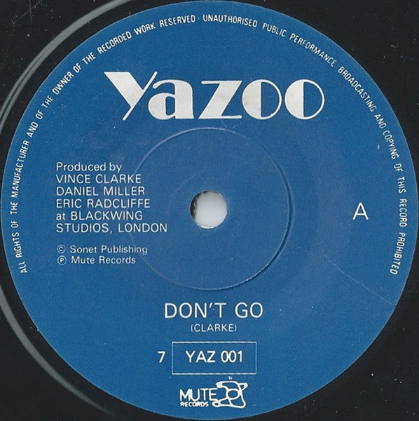 Yazoo : Don't Go (7", Single, Spa)