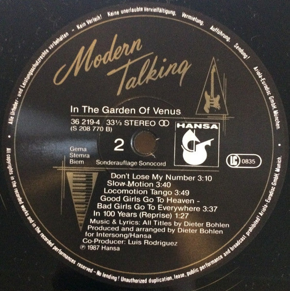 Modern Talking : In The Garden Of Venus  (LP, Album, S/Edition)