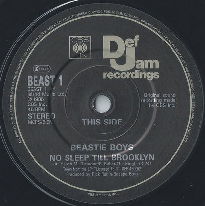 Beastie Boys : No Sleep Till Brooklyn / Posse In Effect (7", Single)