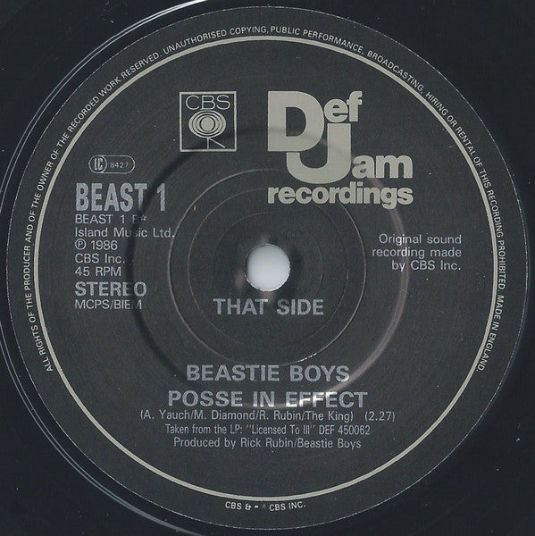 Beastie Boys : No Sleep Till Brooklyn / Posse In Effect (7", Single)