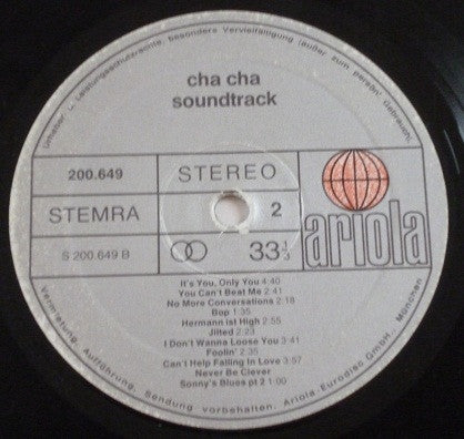 Various : Cha Cha (The Soundtrack: Herman Brood, Nina Hagen And Lene Lovich) (LP, Comp)