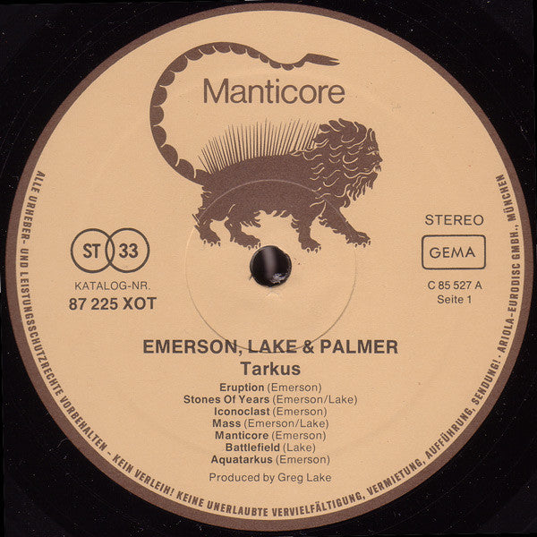 Emerson, Lake & Palmer : Tarkus (LP, Album, RE)