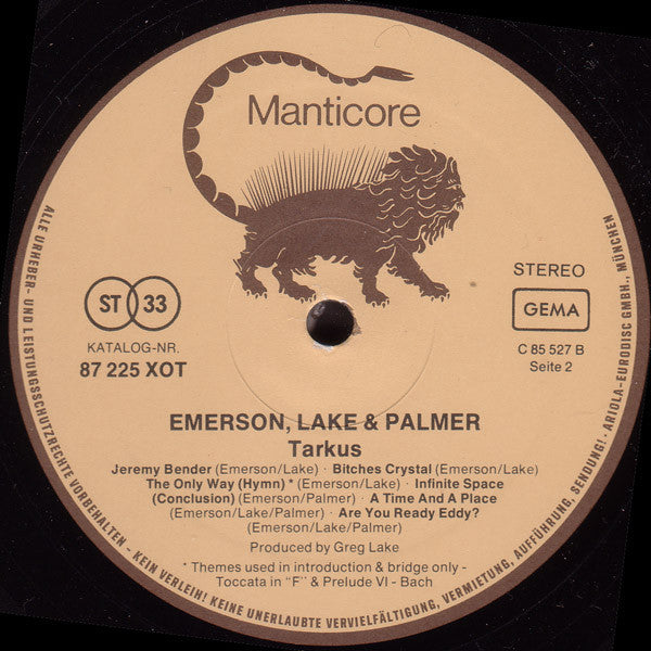 Emerson, Lake & Palmer : Tarkus (LP, Album, RE)